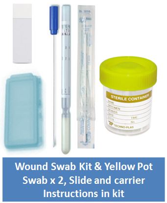 Wound swab kit + sterile pot
